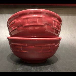 Longaberger Pottery Woven Tradition Cereal Bowls.